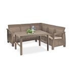 Corfu relax small sarokgarnitúra lyon asztallal cappuccino