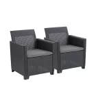 Claire duo műrattan kerti fotel grafit