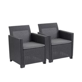 Claire duo műrattan kerti fotel grafit