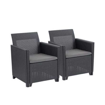 Claire duo műrattan kerti fotel grafit