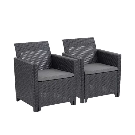 Claire duo műrattan kerti fotel grafit
