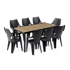 Parker Large 8+1 kerti bútor garnitúra szett kőris-grafit