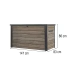Decocoat műanyag kerti láda 870 L kőris