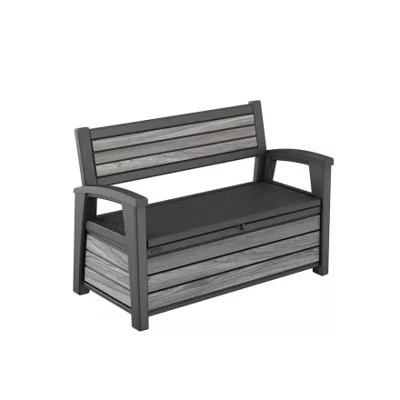 Decocoat műanyag kerti pad/tároló 227 L viharszürke