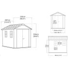 Newton Plus wide 9 x 7,5 műanyag kerti ház barna 210x282x246 cm
