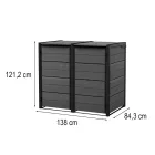 Hide away kültéri szemetes tároló 240 l  szürke