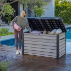 Decocoat műanyag kerti láda 870 l viharszürke