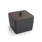 Deco Luzon műrattan napernyőtartós kerti asztal dió-grafit