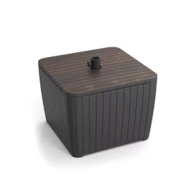   Deco Luzon műrattan napernyőtartós kerti asztal dió-grafit