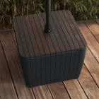 Deco Luzon műrattan napernyőtartós kerti asztal dió-grafit