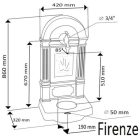 FIRENZE kerti alumínium öntvény álló falikút antikolt bronz, tömlővéges réz kerti csappal