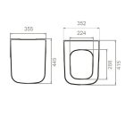 Duru perem nélküli mély öblítésű szögletes monoblokkos WC alsó/hátsó kifolyású, tartállyal, tetővel, beépített bidé funkcióval