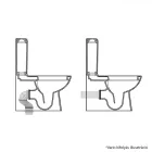 Duru perem nélküli mély öblítésű szögletes monoblokkos WC alsó/hátsó kifolyású, tartállyal, wc tetővel