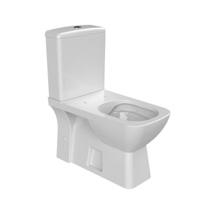 Duru perem nélküli mély öblítésű szögletes monoblokkos WC alsó/hátsó kifolyású, tartállyal, tető nélkül