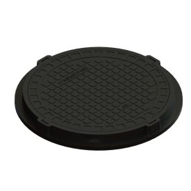   Polimer kompozit fedlap, fekete, kerek, A15 terhelési osztály