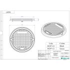 Fedlap POLIMER COMPOZIT URBAN fekete kerek necarosabil/pietonal D.730, PL.600 Hext.60 pietonal A15 (30297-10)
