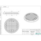 Fedlap POLIMER COMPOZIT URBAN fekete kerek necarosabil D.750 PL.540 Hext.80 A15 (30298-30N)