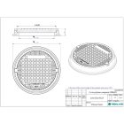fedlap POLIMER COMPOZIT URBAN fekete kerek D.770 PL.570 Hext.115 B125 (30298-40N)