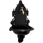 VERONA kerti alumínium öntvény falikút fekete, tömlővéges réz kerti csappal