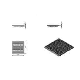 BASE PP réses rács – 300×300 mm akna, fekete, A15