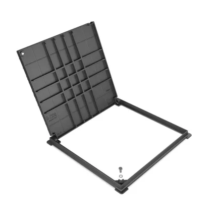 öntöttvas fedlap URBAN négyzetes kerettel 520x520 Hext.37 PL.450x450 B125 (35456/4-3)