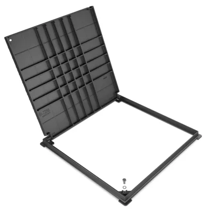 öntöttvas fedlap URBAN négyzetes kerettel 620x620 Hext.38 PL.550x550 B125 (35457/4-3)