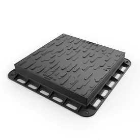   PP URBAN Fekete négyzetes fedél 600x600 PL.430x430 Hext.80 A15 záróval