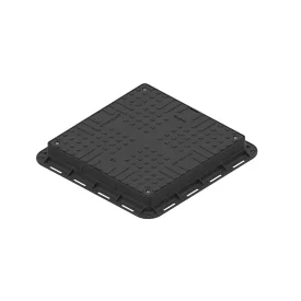   fedlap PP URBAN fekete négyzetes könnyű forgalmú 700x700 PL.550x550 Hext.80 4 zárak A15 (35487-20)