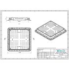 URBAN fekete négyzet alakú PP aknafedlap A15, 700x700/550x550 mm, 80 mm magas, 4 záróponttal