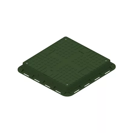 fedlap PP URBAN zöld négyzetes könnyű forgalmú 700x700 PL.550x550 Hext.80 4 zárak A15 (35487-22)