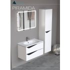 Piramida BETA fali fürdőszoba - állószekrény - FEHÉR-FEKETE - 35 x 150 x 30 cm