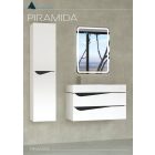 Piramida BETA fali fürdőszoba - állószekrény - FEHÉR-FEKETE - 35 x 150 x 30 cm