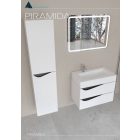 Piramida BETA fali fürdőszoba - állószekrény - FEHÉR-FEKETE - 35 x 150 x 30 cm