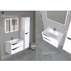 Piramida BETA fali fürdőszoba - állószekrény - FEHÉR-FEKETE - 35 x 150 x 30 cm