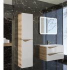 Piramida BETA fali fürdőszoba - állószekrény - ALPINFEHÉR-TÖLGY - 35 x 150 x 30 cm