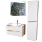 Piramida BETA fali fürdőszoba - állószekrény - ALPINFEHÉR-TÖLGY - 35 x 150 x 30 cm