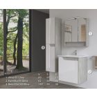 Piramida BETA fali fürdőszoba - állószekrény - FEHÉR-SZÜRKE - 35 x 150 x 30 cm