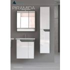 Piramida BETA fali fürdőszoba - állószekrény - FEHÉR-SÖTÉT - 35 x 150 x 30 cm