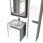 Piramida BETA fali fürdőszoba - állószekrény - FEHÉR-SÖTÉT - 35 x 150 x 30 cm