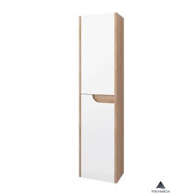   Piramida BETA fali fürdőszoba - állószekrény - FEHÉR-TÖLGY - 35 x 150 x 30 cm