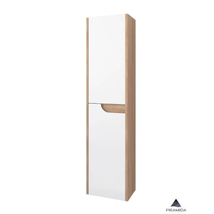 Piramida BETA fali fürdőszoba - állószekrény - FEHÉR-TÖLGY - 35 x 150 x 30 cm