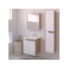 Piramida BETA fali fürdőszoba - állószekrény - FEHÉR-TÖLGY - 35 x 150 x 30 cm