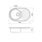 Artenova AE-780 csepptálcás rozsdamentes acél mosogatótálca 780x480 mm