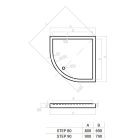 Favorit ULTRA SLIM zuhanytálca íves, Zuhanyszifonnal 80 x 80 cm