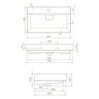 TMP LUX 80 fali fürdőszobabútor - CeraStyle SHARP FEKETE mosdóval - 80 x 48 cm