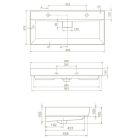 TMP LUX 100 fali fürdőszobabútor - CeraStyle SHARP 37600 mosdóval - DUPLA csaplyukkal - 100 x 48 cm