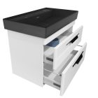 TMP LUX 100 fali fürdőszobabútor - CeraStyle SHARP FEKETE mosdóval - 1 csaplyukkal - 100 x 48 cm