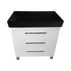 TMP TRIO lábon álló fürdőszobabútor CeraStyle SHARP FEKETE mosdóval - DUPLA csaplyukas - 100 x 48 cm