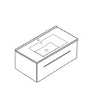 TMP SHARP 105 - FEKETE - fali fürdőszobabútor Sanovit LUXURY - 11105 porcelán mosdóval - 105 x 46 cm