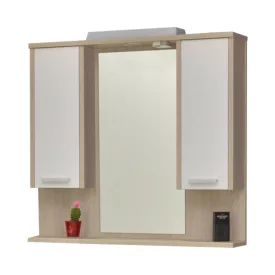   TMP ZX - SONOMA - Tükrös fürdőszobai szekrény LED világítással - 85 cm